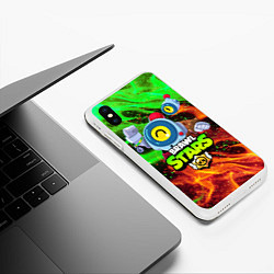 Чехол iPhone XS Max матовый BRAWL STARS NANI, цвет: 3D-белый — фото 2