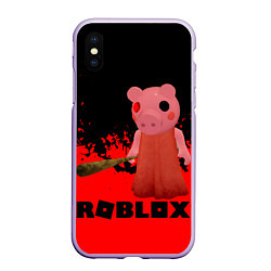 Чехол iPhone XS Max матовый Roblox Piggy, цвет: 3D-светло-сиреневый