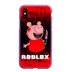 Чехол iPhone XS Max матовый Roblox Piggy