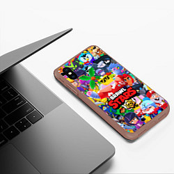 Чехол iPhone XS Max матовый БРАВЛ СТАРС СПРАУТ SPROUT, цвет: 3D-коричневый — фото 2