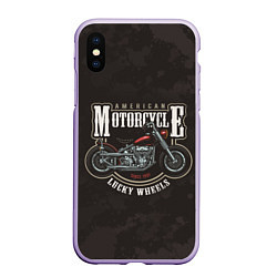 Чехол iPhone XS Max матовый American Motorcycle Z, цвет: 3D-светло-сиреневый