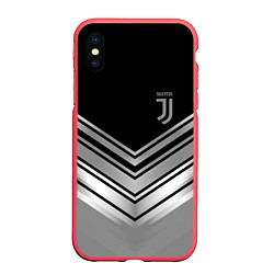 Чехол iPhone XS Max матовый JUVENTUS, цвет: 3D-красный