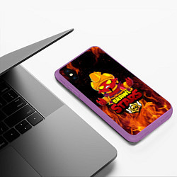 Чехол iPhone XS Max матовый BRAWL STARS EVIL GENE ДЖИН, цвет: 3D-фиолетовый — фото 2