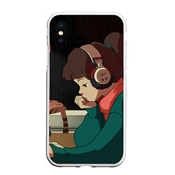 Чехол iPhone XS Max матовый STUDY GIRL, цвет: 3D-белый