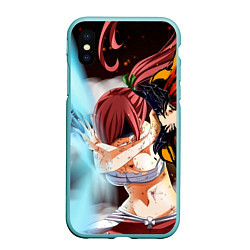 Чехол iPhone XS Max матовый FAIRY TAIL ХВОСТ ФЕИ, цвет: 3D-мятный