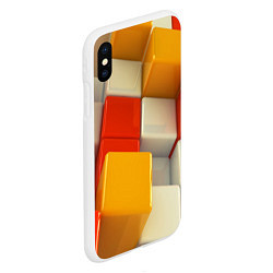 Чехол iPhone XS Max матовый КУБЫ 3D, цвет: 3D-белый — фото 2