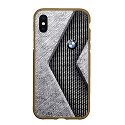 Чехол iPhone XS Max матовый BMW - emblem - metal - texture