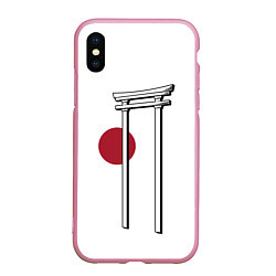 Чехол iPhone XS Max матовый Япония Тории Z, цвет: 3D-розовый