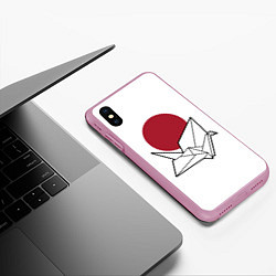 Чехол iPhone XS Max матовый Бумажный журавль Z, цвет: 3D-розовый — фото 2