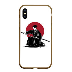 Чехол iPhone XS Max матовый Японский самурай Z, цвет: 3D-коричневый