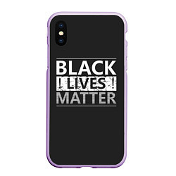 Чехол iPhone XS Max матовый Black lives matter Z, цвет: 3D-сиреневый