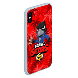 Чехол iPhone XS Max матовый BRAWL STARS CROW ВОРОН, цвет: 3D-голубой — фото 2