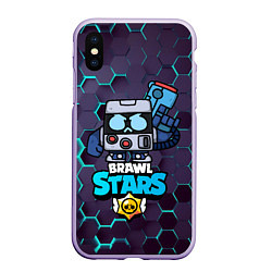 Чехол iPhone XS Max матовый Virus 8 bit brawl stars 3D, цвет: 3D-светло-сиреневый