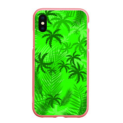 Чехол iPhone XS Max матовый ПАЛЬМЫ ЛЕТО TROPICAL, цвет: 3D-баблгам