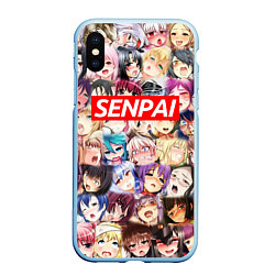 Чехол iPhone XS Max матовый SENPAI СЕНПАЙ, цвет: 3D-голубой