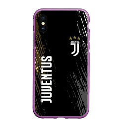 Чехол iPhone XS Max матовый JUVENTUS, цвет: 3D-фиолетовый