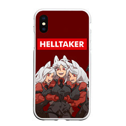 Чехол iPhone XS Max матовый HELLTAKER, цвет: 3D-белый