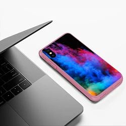 Чехол iPhone XS Max матовый КРАСКИ, цвет: 3D-малиновый — фото 2