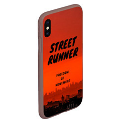 Чехол iPhone XS Max матовый Street runner, цвет: 3D-коричневый — фото 2