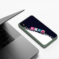 Чехол iPhone XS Max матовый Краш, цвет: 3D-темно-зеленый — фото 2