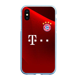 Чехол iPhone XS Max матовый BAYERN MUNCHEN, цвет: 3D-голубой