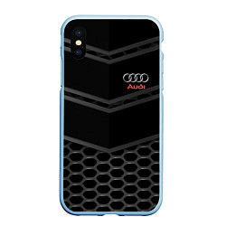 Чехол iPhone XS Max матовый AUDI, цвет: 3D-голубой