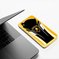 Чехол iPhone XS Max матовый Ламборгини Форма, цвет: 3D-желтый — фото 2