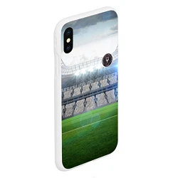 Чехол iPhone XS Max матовый FC INTER MIAMI, цвет: 3D-белый — фото 2