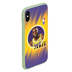 Чехол iPhone XS Max матовый LeBron James, цвет: 3D-салатовый — фото 2