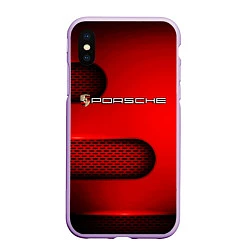 Чехол iPhone XS Max матовый PORSCHE, цвет: 3D-сиреневый
