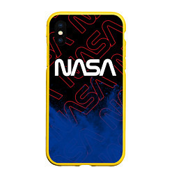 Чехол iPhone XS Max матовый NASA НАСА, цвет: 3D-желтый