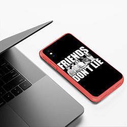 Чехол iPhone XS Max матовый Friends Dont Lie, цвет: 3D-красный — фото 2