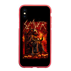 Чехол iPhone XS Max матовый Slayer, цвет: 3D-красный