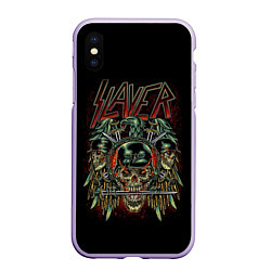 Чехол iPhone XS Max матовый Slayer, цвет: 3D-светло-сиреневый