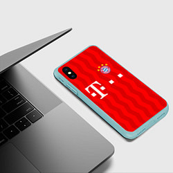 Чехол iPhone XS Max матовый FC Bayern Munchen, цвет: 3D-мятный — фото 2