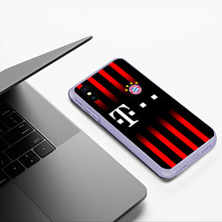 Чехол iPhone XS Max матовый FC Bayern Munchen, цвет: 3D-светло-сиреневый — фото 2