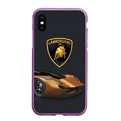 Чехол iPhone XS Max матовый Lamborghini- motorsport