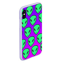 Чехол iPhone XS Max матовый ALIENS, цвет: 3D-светло-сиреневый — фото 2