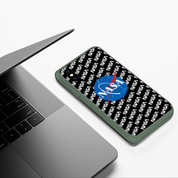 Чехол iPhone XS Max матовый NASA, цвет: 3D-темно-зеленый — фото 2