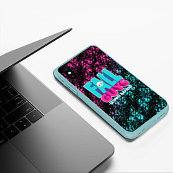 Чехол iPhone XS Max матовый FALL GUYS, цвет: 3D-мятный — фото 2