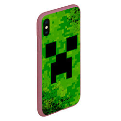 Чехол iPhone XS Max матовый MINECRAFT МАЙНКРАФТ, цвет: 3D-малиновый — фото 2