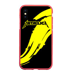 Чехол iPhone XS Max матовый Metallica, цвет: 3D-красный