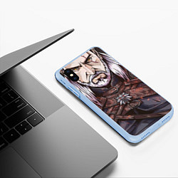 Чехол iPhone XS Max матовый The Witcher, Geralt, Ведьмак,, цвет: 3D-голубой — фото 2