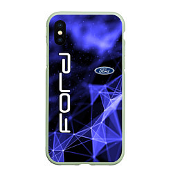 Чехол iPhone XS Max матовый FORD, цвет: 3D-салатовый