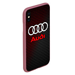 Чехол iPhone XS Max матовый AUDI АУДИ, цвет: 3D-малиновый — фото 2