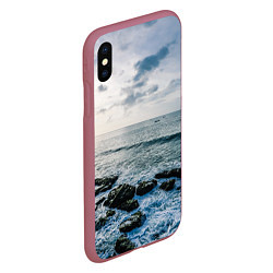 Чехол iPhone XS Max матовый Море, цвет: 3D-малиновый — фото 2