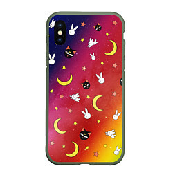 Чехол iPhone XS Max матовый SAILOR MOON, цвет: 3D-темно-зеленый