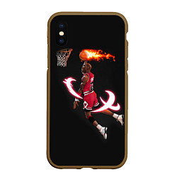 Чехол iPhone XS Max матовый MICHAEL JORDAN, цвет: 3D-коричневый