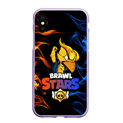 Чехол iPhone XS Max матовый BRAWL STARS PHOENIX CROW, цвет: 3D-светло-сиреневый