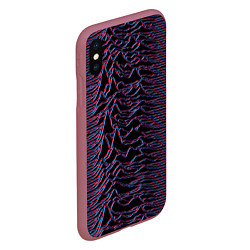 Чехол iPhone XS Max матовый Joy Division Glitch, цвет: 3D-малиновый — фото 2